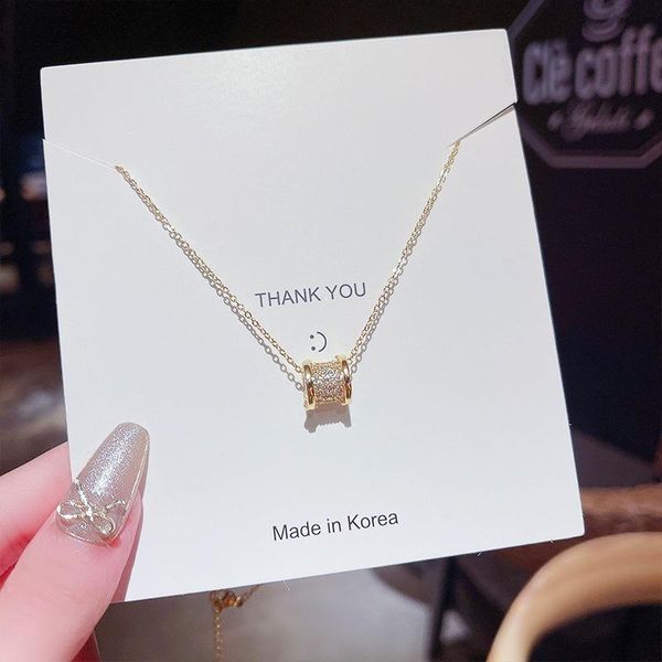 

pendant necklaces fashion lady jewelry copper cubic zircon necklace for women couple christmas gift party accessories, Silver