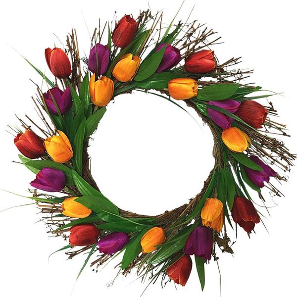 

decorative flowers & wreaths bedroom flower decoration festive pieces european style simulation garland rattan ring ornaments long leaf #yl1