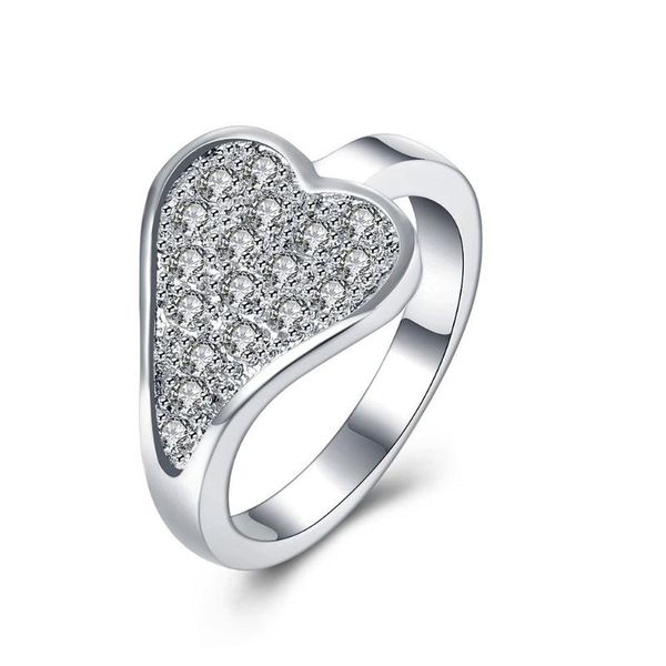 

wedding rings silver color fashion jewelry pendant heart-shaped crystal ring, Slivery;golden