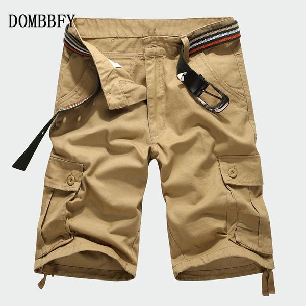 

men's shorts summer mens knee length cotton military cargo men casual multi-pocket loose pants bermuda trousers oversize 29-44, White;black