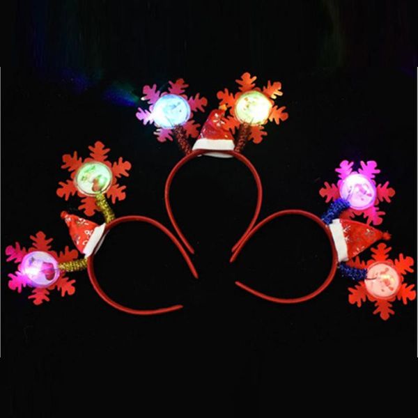 

party decoration led christmas headband home decorations snowflake double head hoop glowing children neon gifts