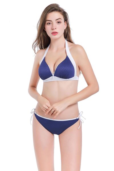 

bras micosoni high-quality bath ladies swimsuit contrast with zipper sew neck division bra sets  xl xxl iaa9, Red;black