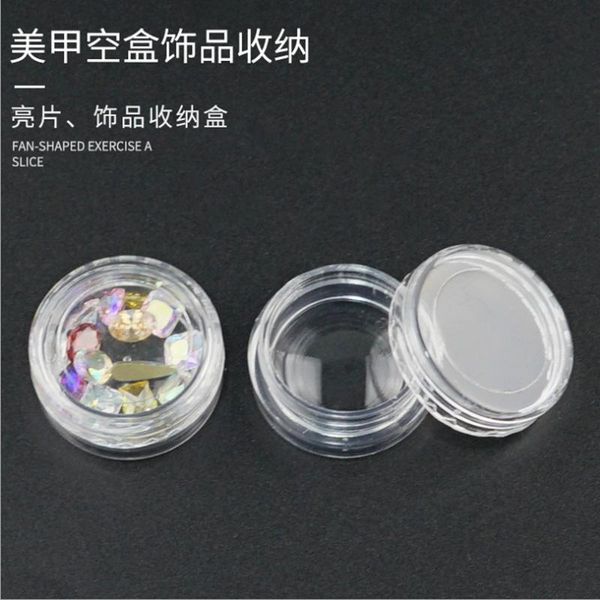 

nail glitter 3g transparent cream jar mini 2.7cm*1.3cm empty clear sample portable small bottle eyeshadow plastic cosmetic containers 100pcs, Silver;gold