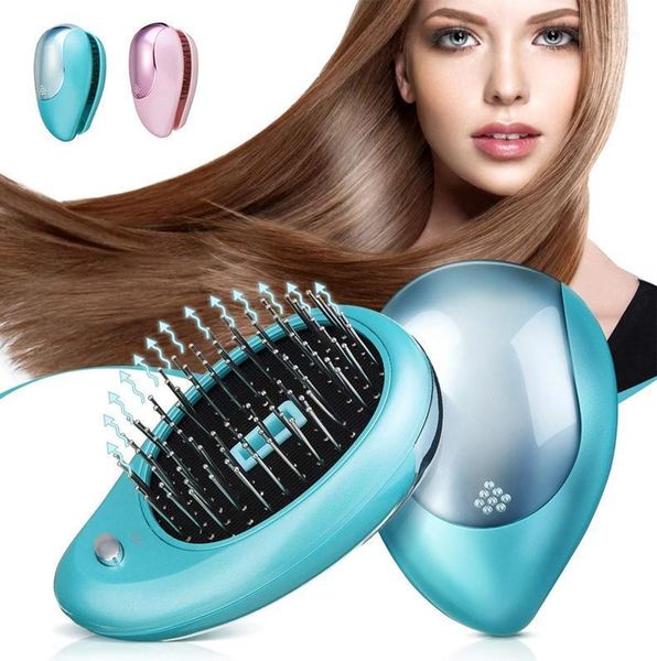 

imported goods: electric ion hair brush, mini portable beauty magic hairy negative styling comb brushes1, Silver