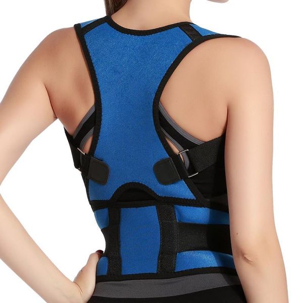 

health care adjustable back posture corrector spine shoulder lumbar correction sslouching trainer corset support, Black;blue