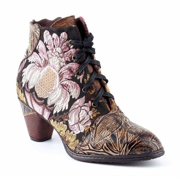 

boots 2021 women's shoes leather high heels, Black