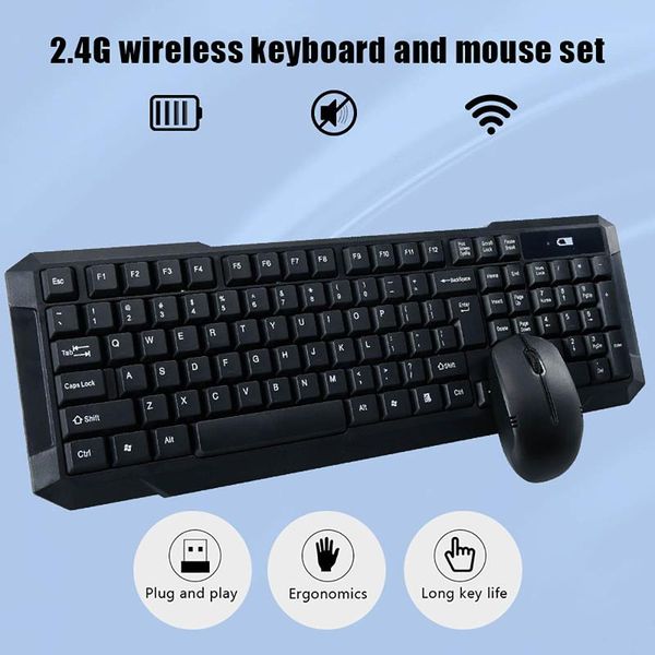 

keyboard and mouse sets life waterproof 2.4ghz mini wireless 104keys keyboards+1600dpi optical mouses for pc computer combos