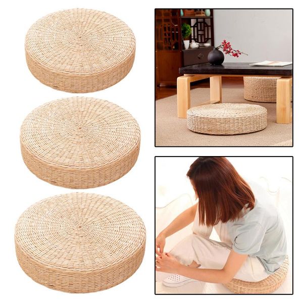 

cushion/decorative pillow hand woven round sitting cushion japanese tatami floor natural cattail mat room straw padded multifunction