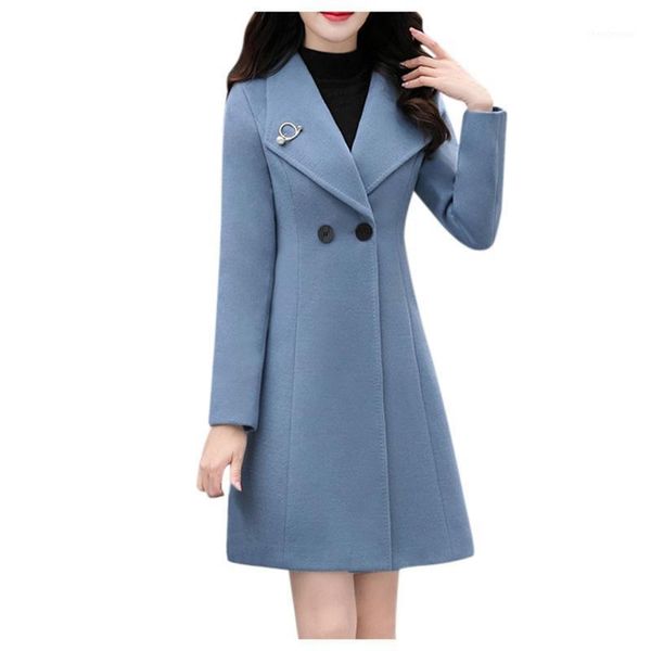 

women's wool & blends jaycosin temperament ladies loose long woolen coat casual business solid color fashion daily 2021, Black
