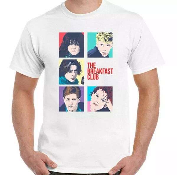 

the breakfast club t-shirt mens 80's movie film classic cult, White;black