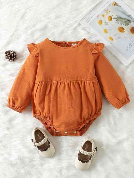 

baby ruffle trim bishop sleeve bodysuit she, Blue
