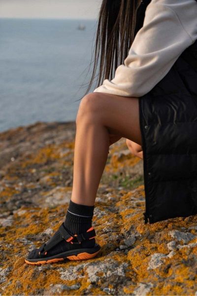 

sandals women's orange-black step sole