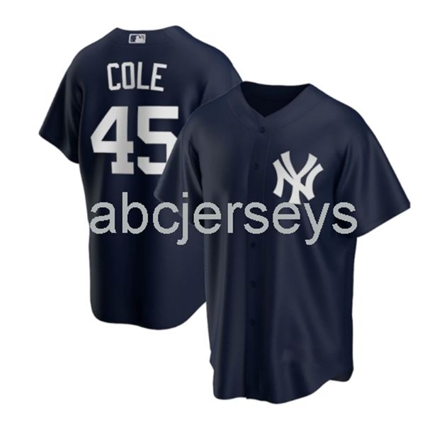 

gerrit cole #45 navy baseball jersey xs-6xl, Black