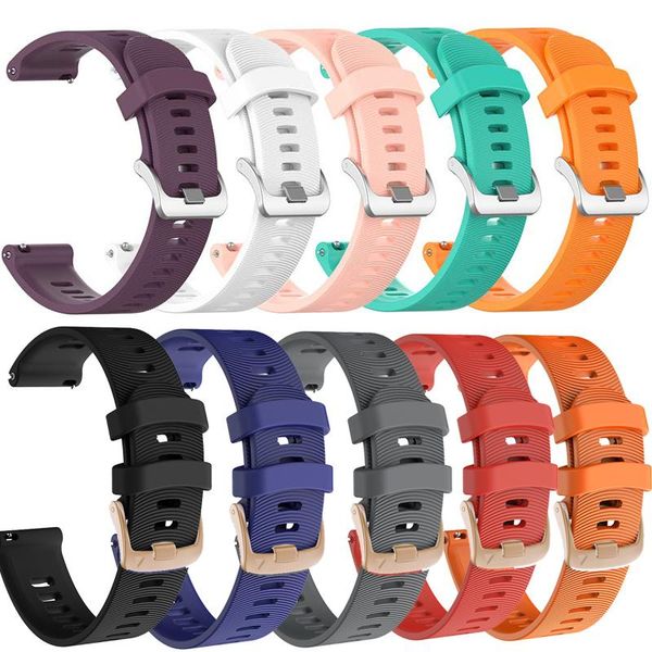 

watch bands 20mm silicone sport band strap loop for garmin 245 wristband forerunner 245m/645/vivoactive3/vivomove hr bracelet, Black;brown