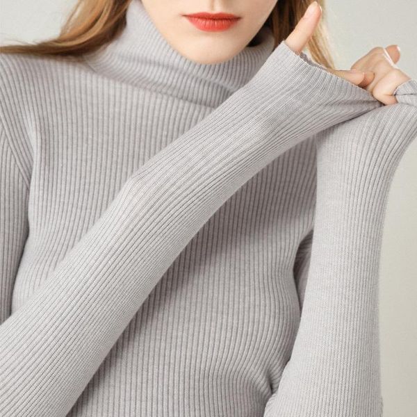 

women's sweaters 2022 turtle neck autumn long sleeve women knitted slim fit sweater and pullovers pull femme tricot, White;black