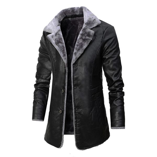 

beautiful motorcycle style men s leather jacket, high-quality stand-up collar, retro, comfortable windproof and warm fashionable, travel and, Black