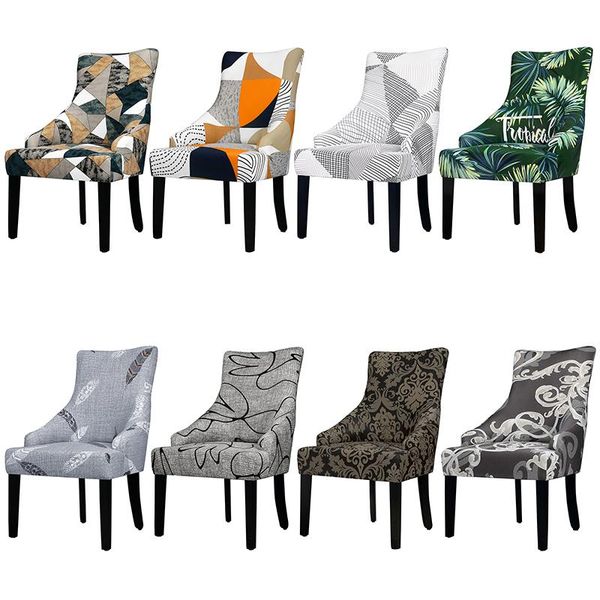 

chair covers 1 piece polyester fabric wingback slipcover sloping king back armrest seat case for living room