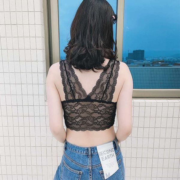 

style underwear lace thin bra comfortable no steel ring with coaster vest for women, Red;black