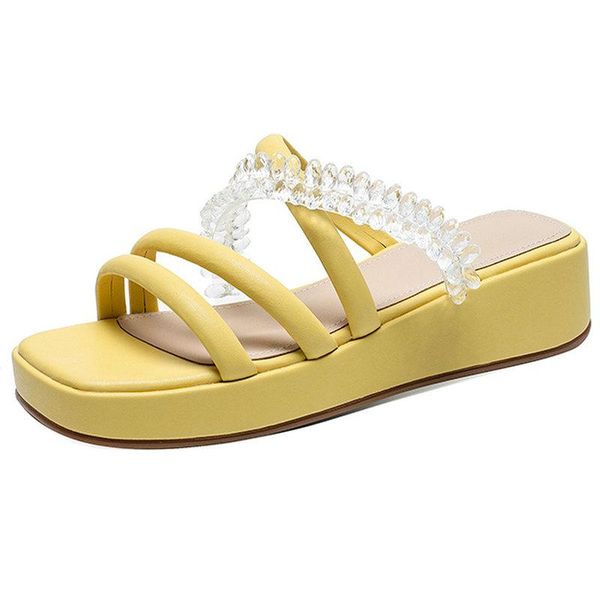 

slippers platform women female 2021 summer est genuine leather falt shoes classic design casual basic women's sandals, Black