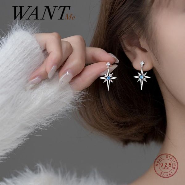 

arrival luxury korean shiny light star stud earrings for women genuine 925 sterling silver wedding party jewelry gift, Golden;silver