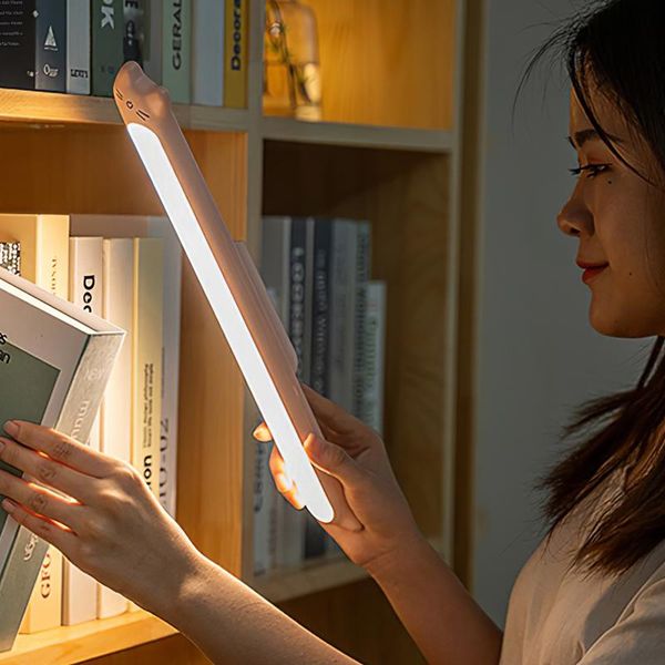 

night lights bedside home light study room desk lamp reading pink cat magnetic table closet corridor mahnetic