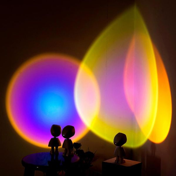 

flash heads wall decor usb led robot projector atmosphere light touchcontrol adjustable sunset rainbow sun background projection lamp
