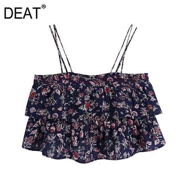 

[deat] summer fashion sling printing laminated temperament elegant women tank 13c810 210527, White