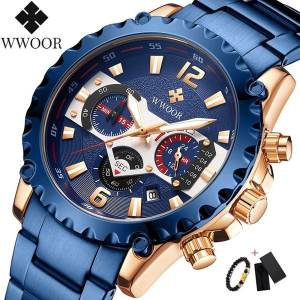 

wristwatches wwoor chronograph army brand sports waterproof quartz watch mens wristwatch with calendar blue male clock erkek kol saati 2021, Slivery;brown