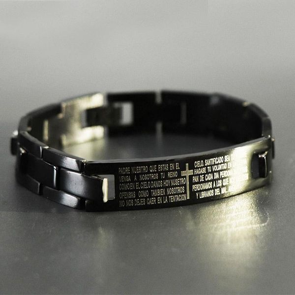 

bracelet for women men jewelry black stainless steel bracelets scripture words cross bracelets fashion jewelry