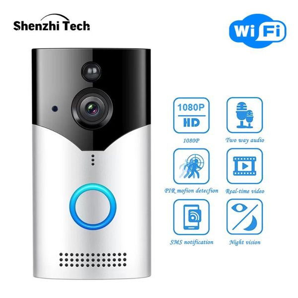 

visual doorbell hd wireless security camera real-time two-way talk and video, night vision, pir motion detection doorbells
