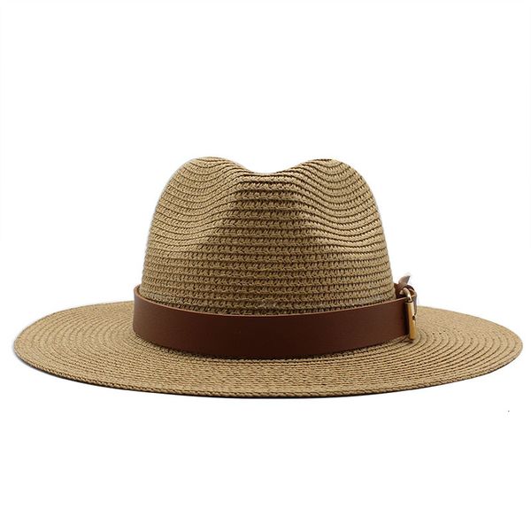 

wide brim hats summer fedora jazz cap straw panama for men sun women beach caps couple visor chapeu 8kle, Blue;gray