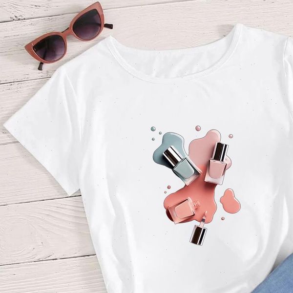 

womens t shirts summer harajuku makeup print female tshirt fashion streetwear short sleeve casual shirt women clothing, White