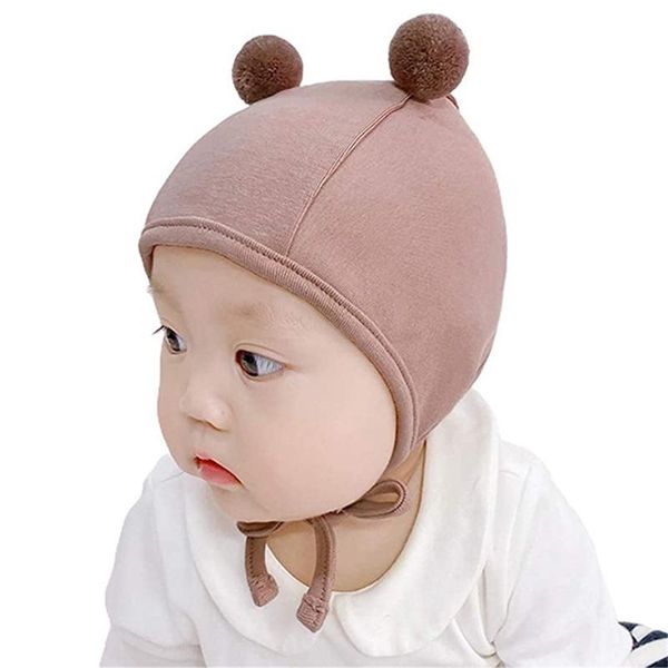 

caps & hats born baby hat spring autumn cotton boy girl bomber net red cute infant fetal cap children bonnets, Yellow