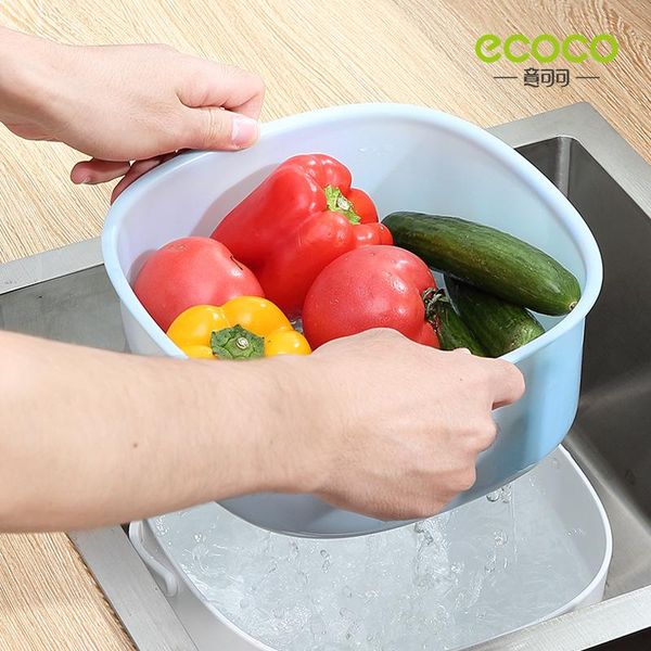 

storage baskets kitchen silicone double drain basket bowl washing strainers bowls drainer vegetable cleaning colander tool