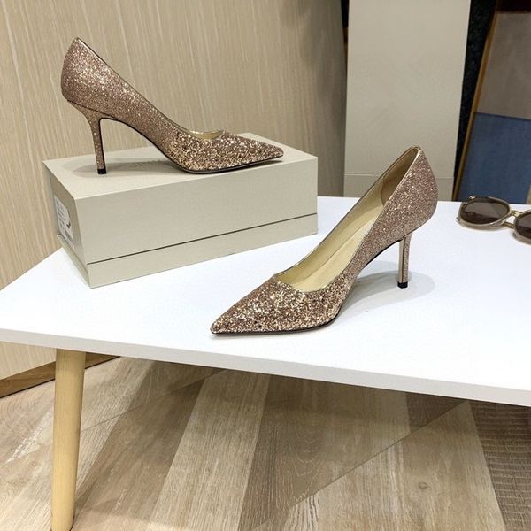 

Classic Mid heeled boat shoes Designer leather Occupation high heels Shoes Round head Metal Button woman Dress shoes, 02