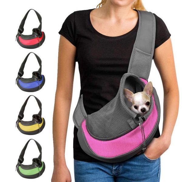 

fashion dog bags pet sling carrier breathable mesh travel safe bag for dogs cats car seat covers