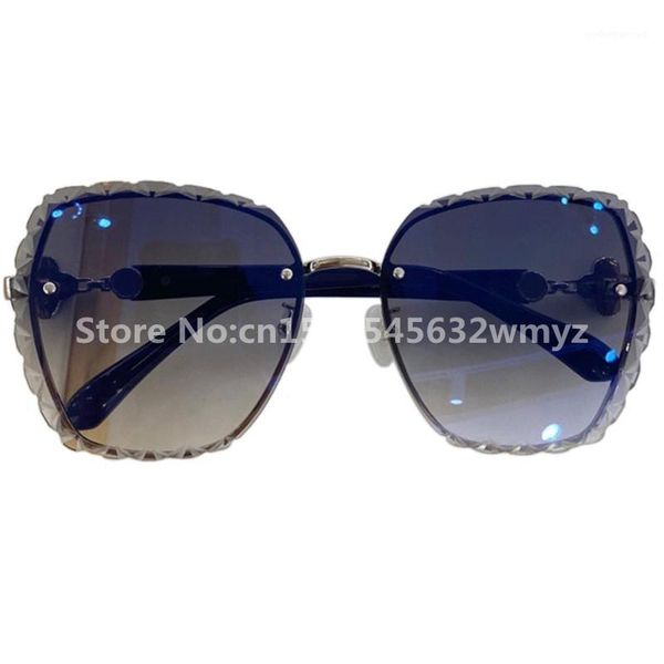 

model vintage rimless sqaure sunglasses women retro gradient sun glasses female with designer, White;black