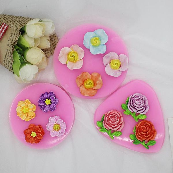 

baking moulds mini flower egg camellia gypsum decorative wax brand silica gel mold diy incense stone