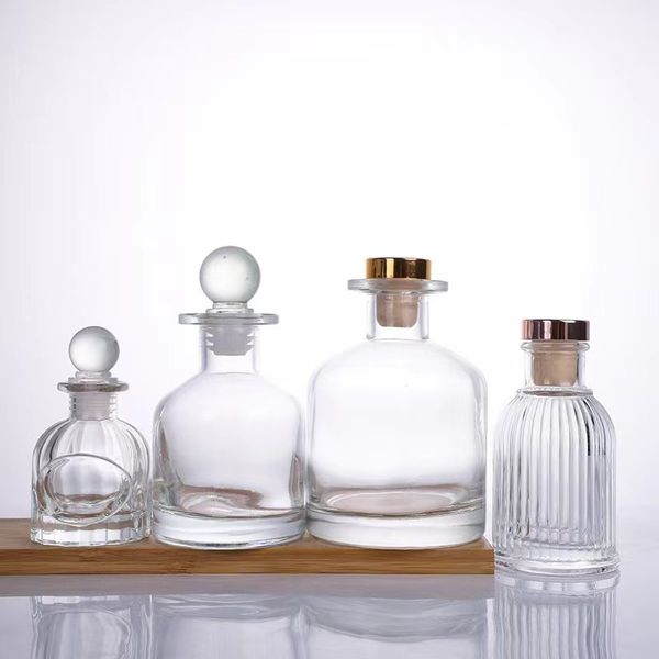 Hochwertiger, luxuriöser, leerer Glasrohr-Diffusor, Aroma, Heimraum, Ölduft, Glasflasche 50 ml, 100 ml, 150 ml, 200 ml mit Stopfen