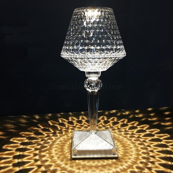 

night lights modern acrylic crystal diamonds light touch dimming desk lamps bedroom bedside lamp home decor design mini table
