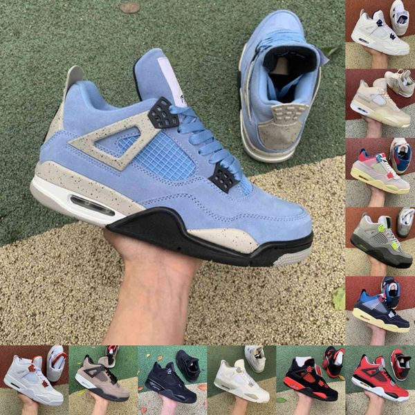 

jumpman university blue 4 4s basketball shoes mens cream sail red thunder lightnings white oreo bred taupe haze what noir the black cement