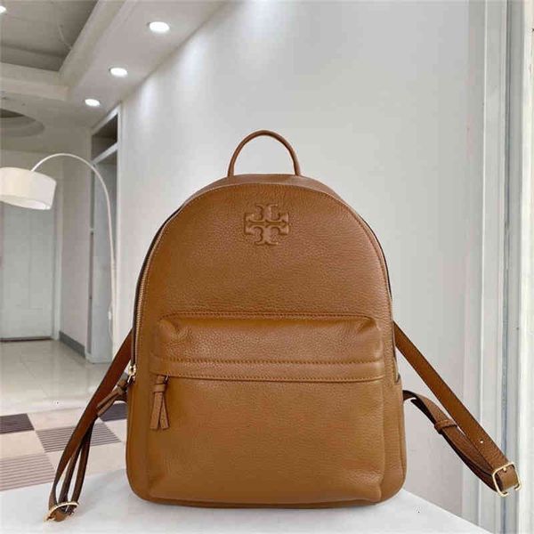 

tb new thea classic cowhide backpack lychee grain leather women's bag