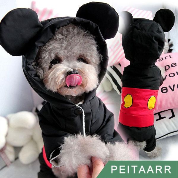 

dog apparel [peitaarr] pet clothes hooded ears hat coat jacket winter cute jumpsuit pajamas puppy small dogs cats thicken chihuahua costume