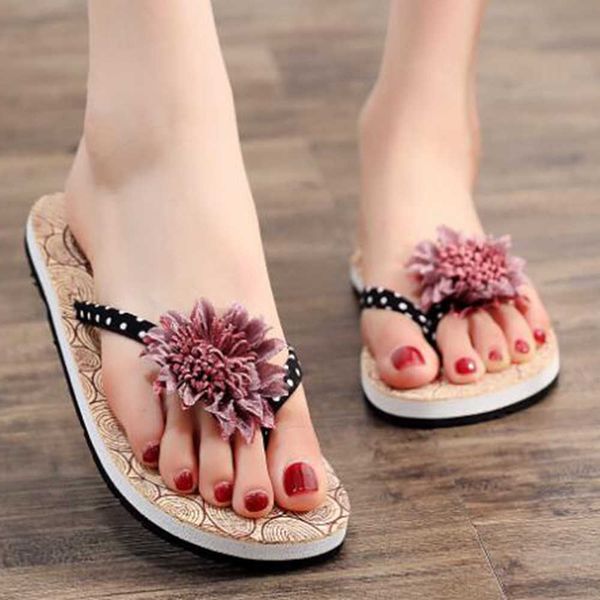 

fashion slipper shoes flat summer home bathroom beach flip flops zapatos de mujer xx96 210625, Black