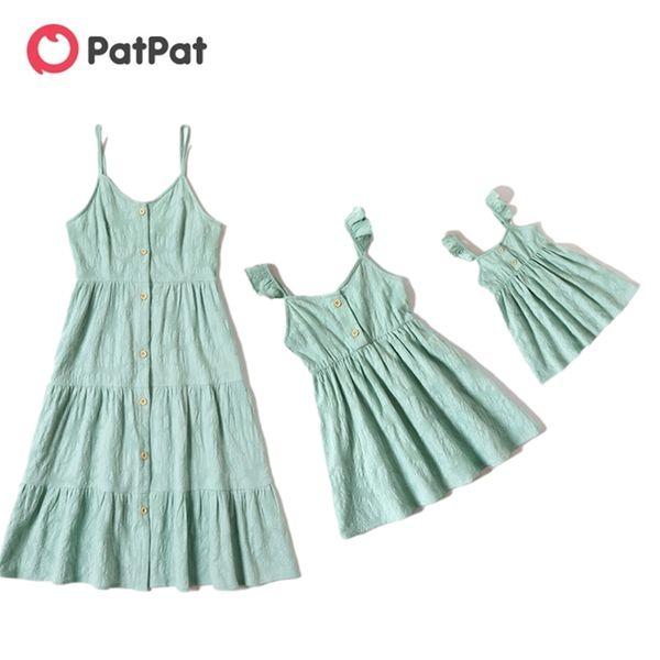 

arrival summer mommy and me solid tank dresses children's clothing 210528, Blue