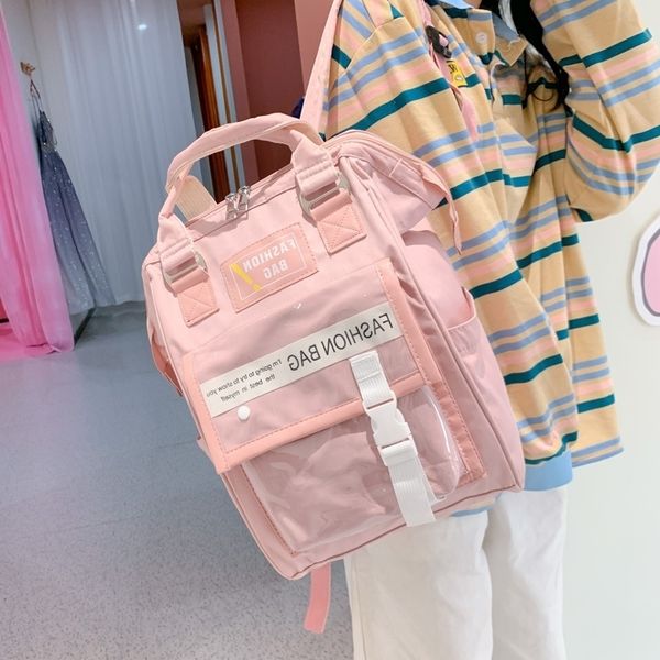 

harajuku backpack girl lovely large capacity ins new solid color simple student schoolbag