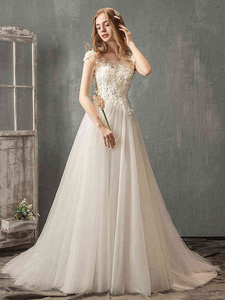 

luxury street style dresses light wedding 2021 bride dream french flower fort small man tail super fairy simplicity, Black;pink
