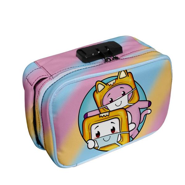 

cosmetic bags & cases lankybox 3d printed oxford cloth portable cosmeticÂ bagÂ combination lock package for female kawaii style casual women&#