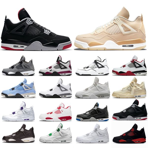 

2021 new basketball shoes 4s man black cat taupe haze shimmer desert moss white oreo cement university blue sail pine green pure money travi
