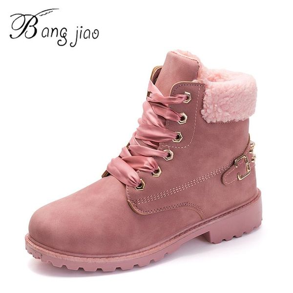 

boots 2021 winter women snow shoes thick plush warm fashion women's ladies ankle botas zapatillas mujer, Black